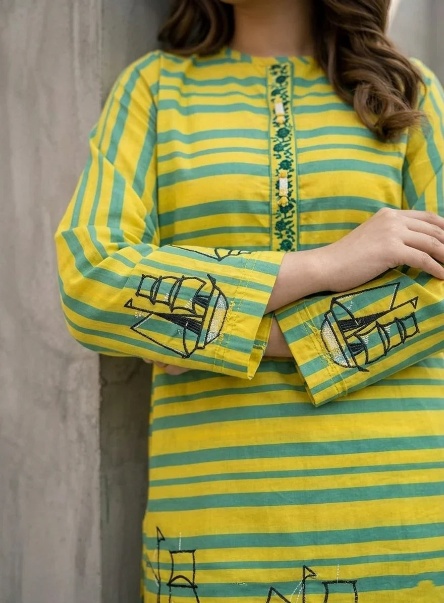 Canary Cruise Embroidered Cotton Lawn Kurti