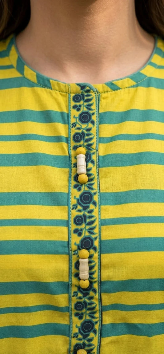 Canary Cruise Embroidered Cotton Lawn Kurti