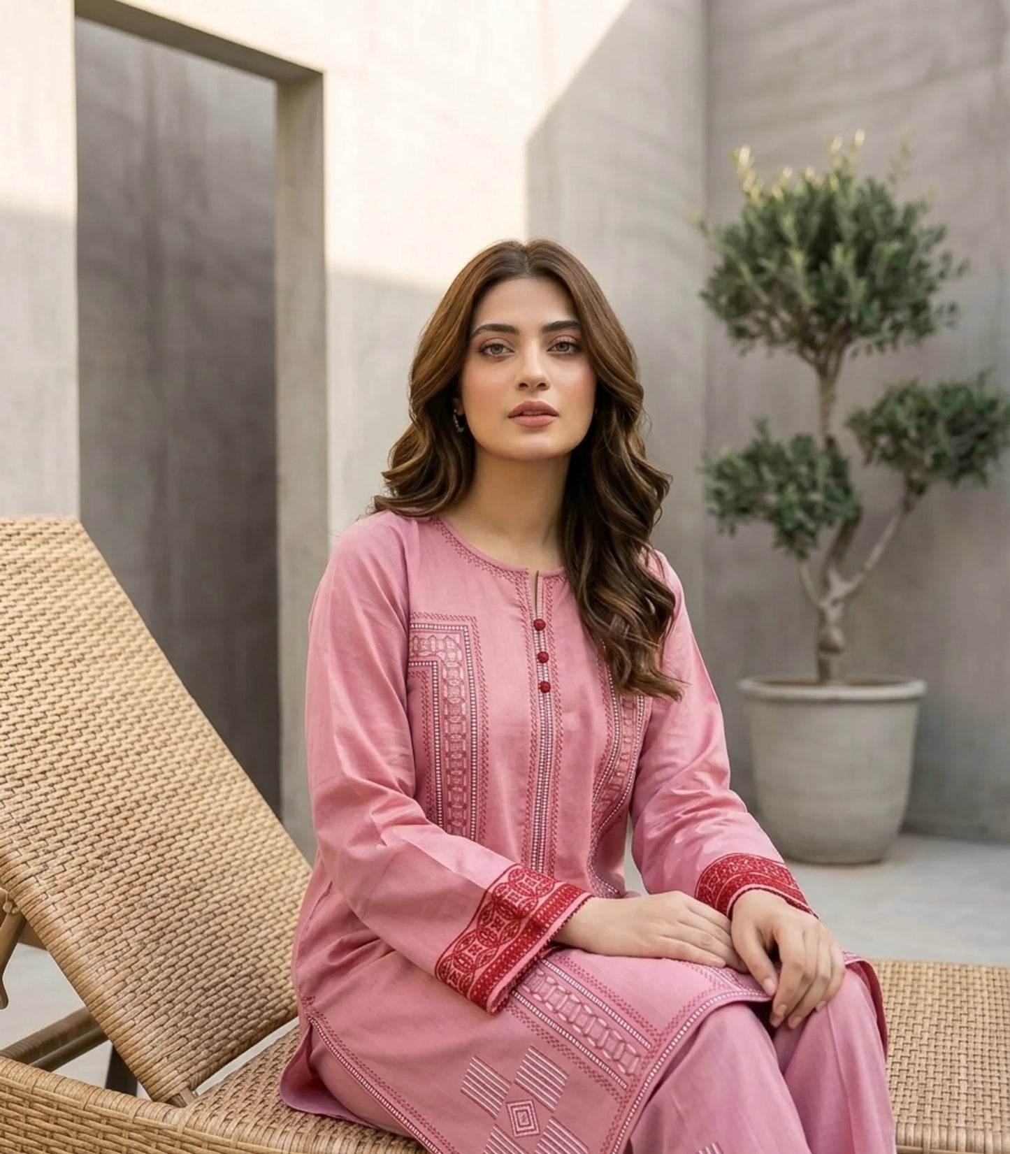 Rosewood Elegance Embroidered Kurti