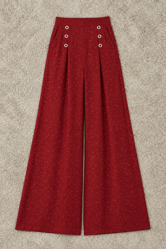 Maroon Wide Leg Palazzo Pant