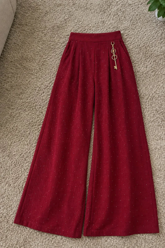 Maroon Wide Leg Pants
