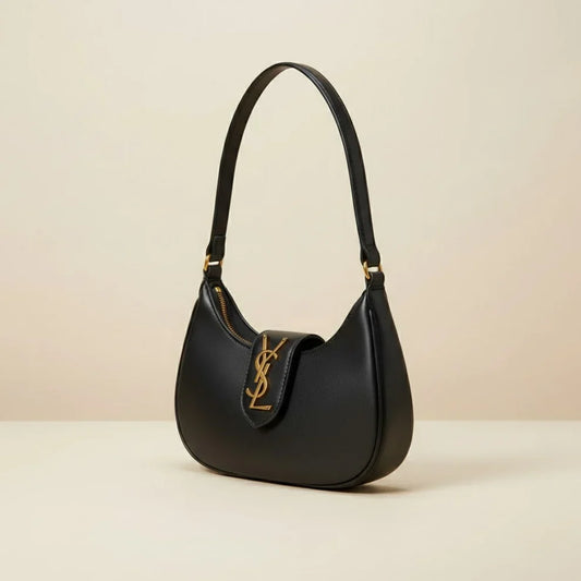 Elegant YSL Black Leather Handbag