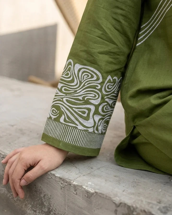 Olive Grove Embroidered 2-Piece Lawn Set