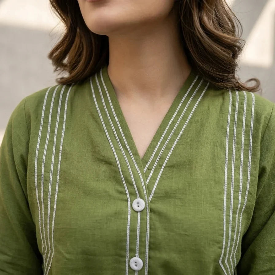 Olive Grove Embroidered 2-Piece Lawn Set