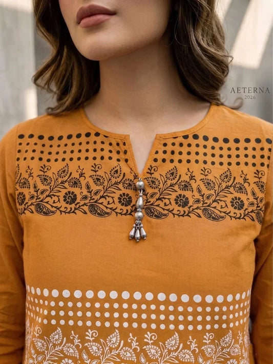 Mustard Amber Cotton Lawn Kurti