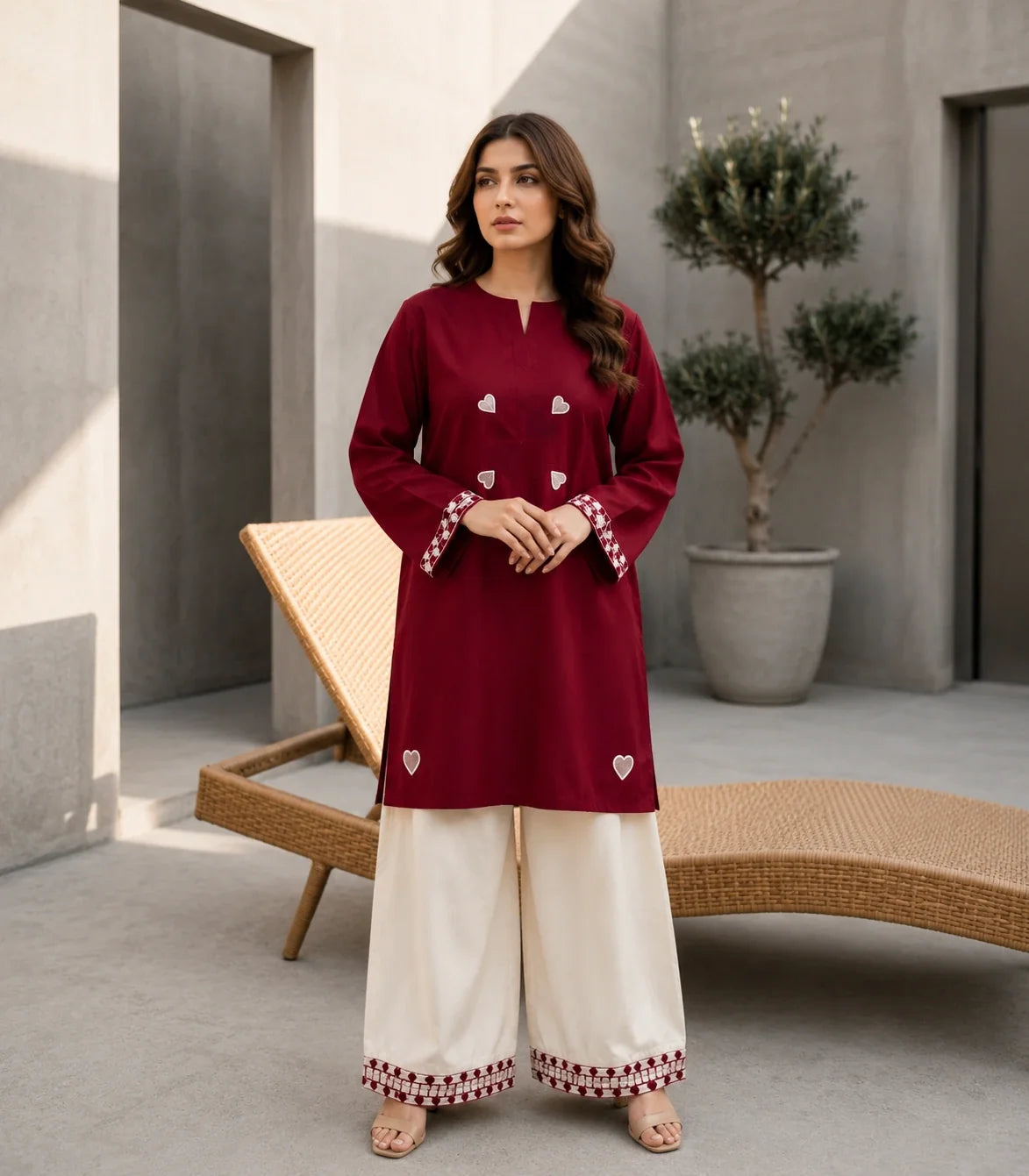 Lawn 2-Piece Embroidered Patio