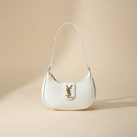 Chic Handbag with Gold YSL Logo
