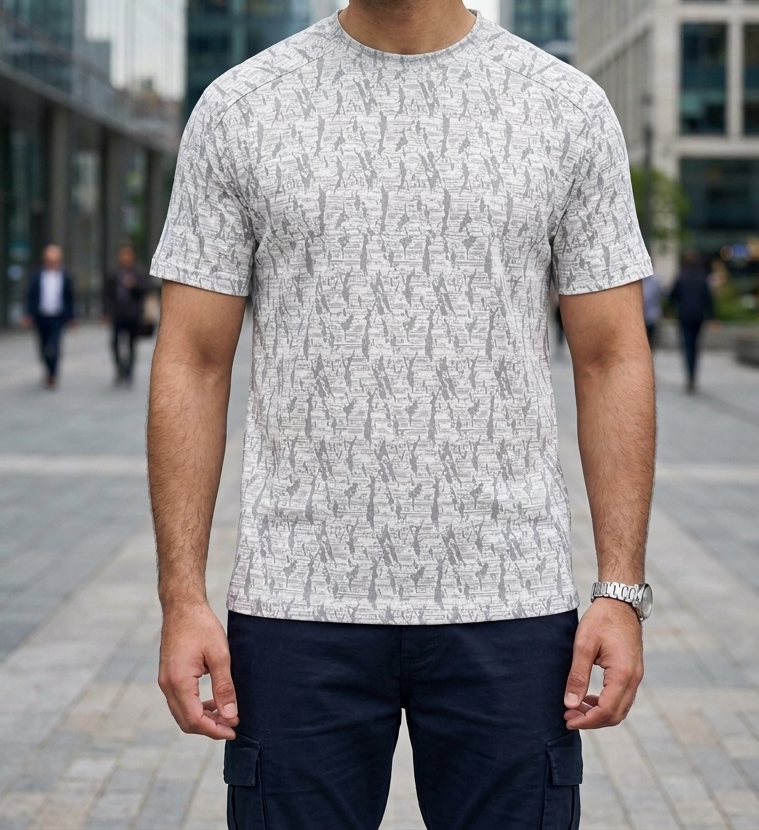 Premium Self-Printed Air Mesh Cotton Polyester T-Shirt | Lightweight & Breathable – SpikezClothing