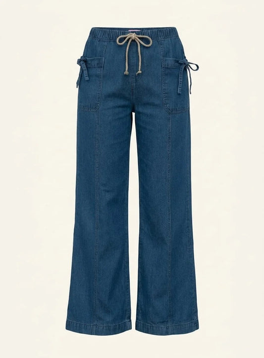 Side-Lace Denim jeans-Trousers