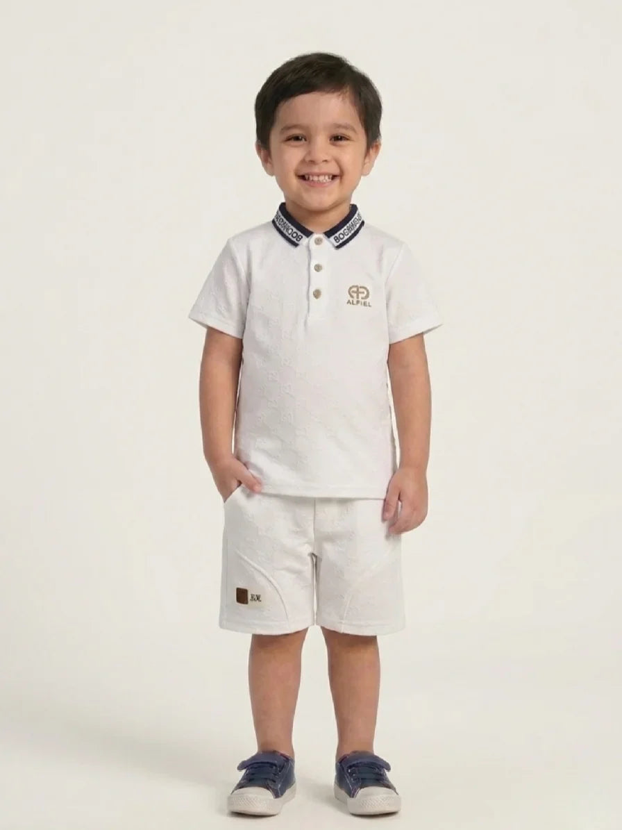 White Executive Polo & Shorts Set | Premium Boys Wear