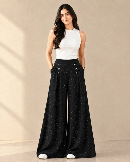 Black Wide Leg Palazzo Pant