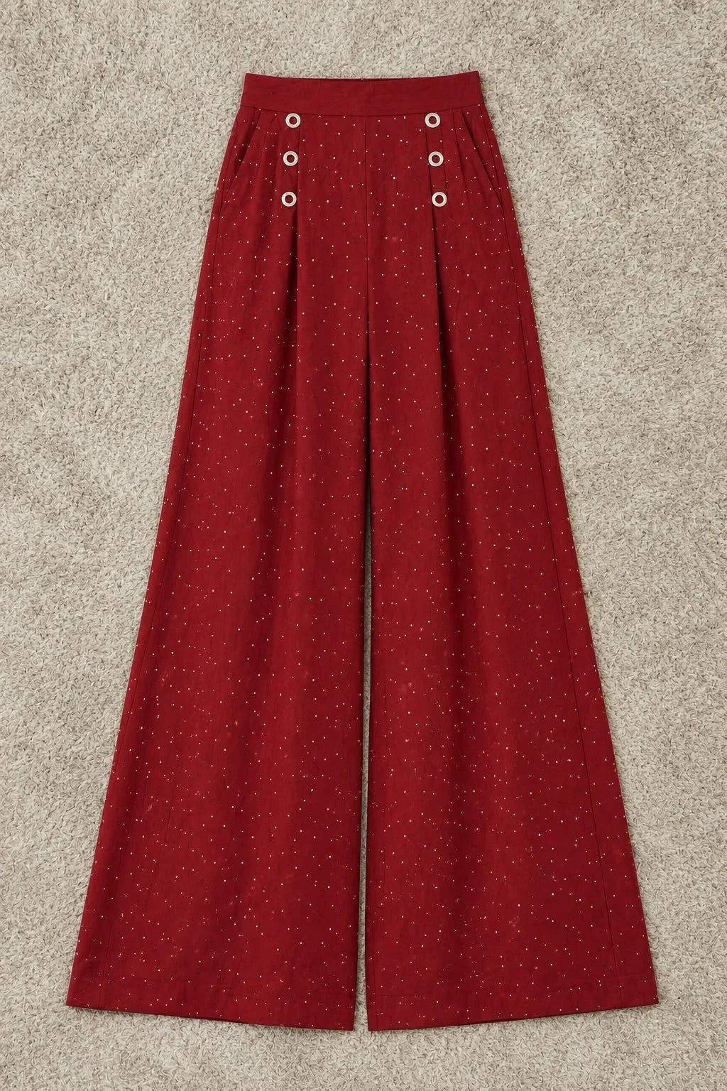 Maroon Wide Leg Palazzo Pant