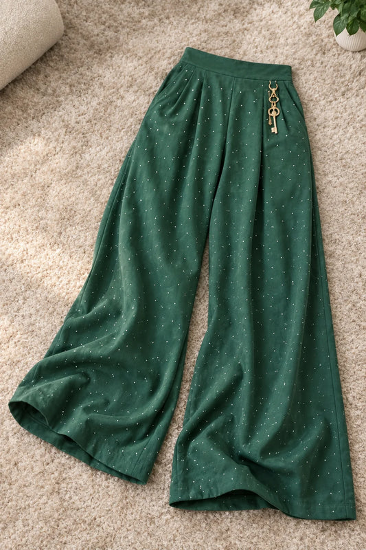 Emerald Green Wide Leg Pants